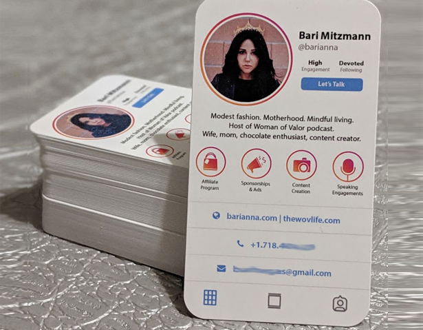 business card Ideas Instagram Influencer Card