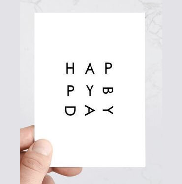 designer typography b-day card