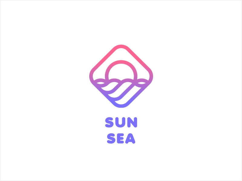 Travel Logo examples Sun Sea Logo 