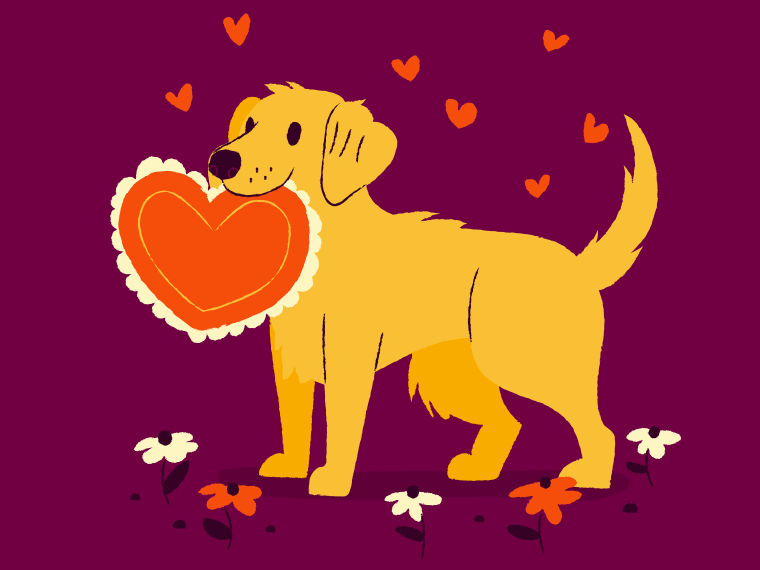 Cute dog Valentine’s Day card for dog lovers inspiration