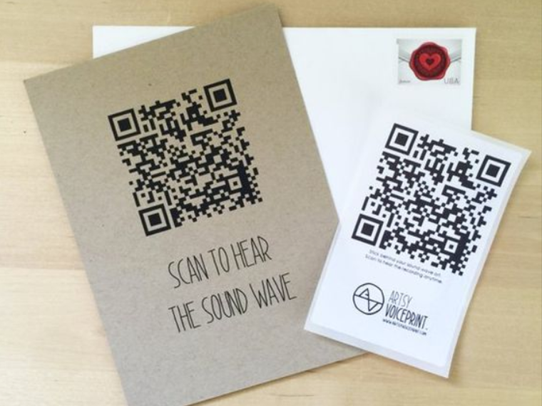 Creative Valentine’s Day card example with QR code