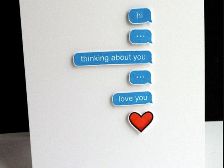 Creative Valentine’s Day card example with messenger chat