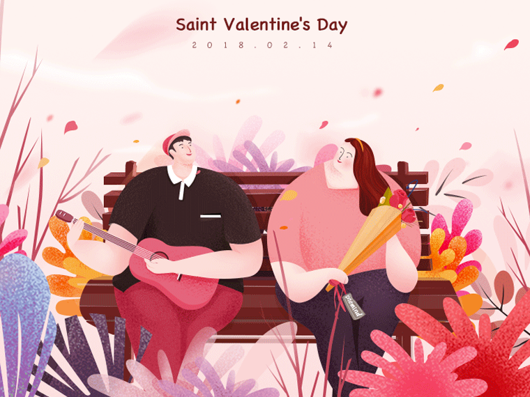 Cute illustration Valentine’s Day card example