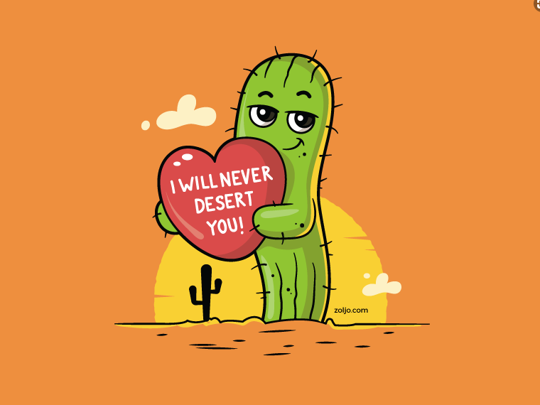 Adorable cactus DIY Valentine’s Day card example