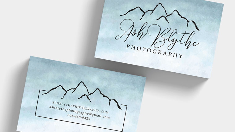 Blue photography business card
