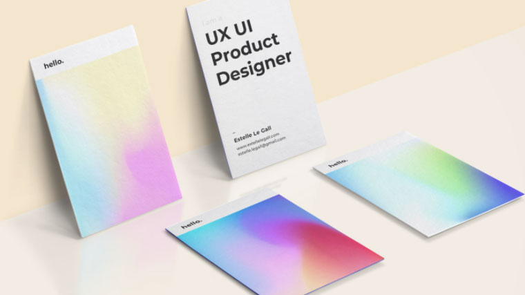 Colorful business card with gradients