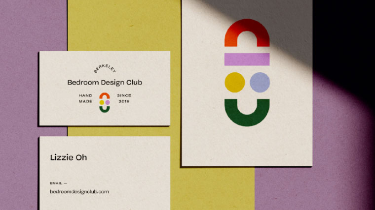 Creative business card with simple shapes design