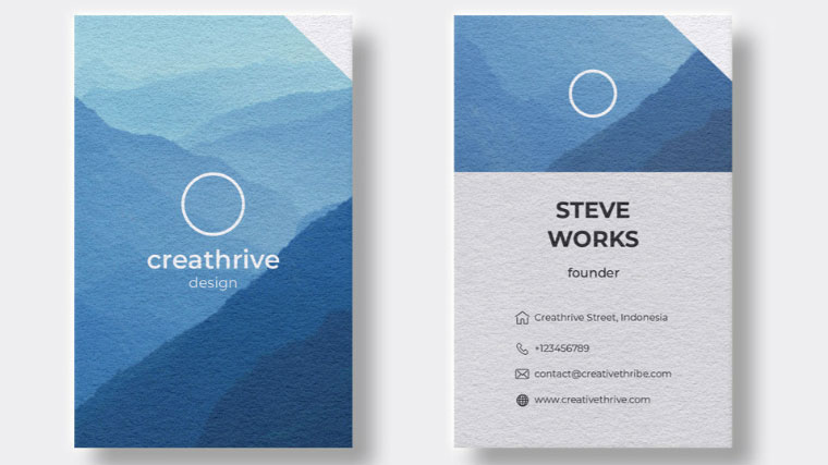 Modern Blue Business Card for design services