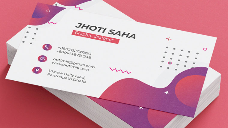 Modern Memphis style business card example