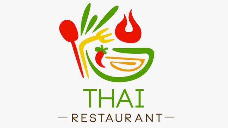Thai restaurant colorful vivid logo
