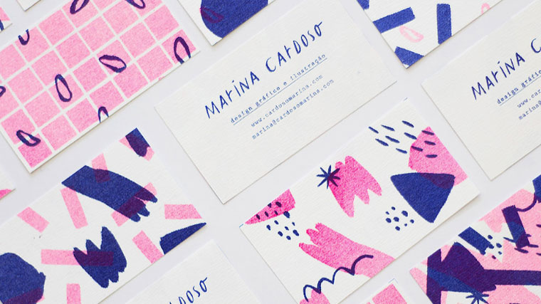 Watercolor business card example