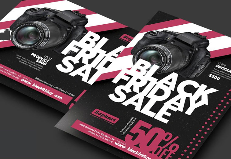 black friday flyer with product image