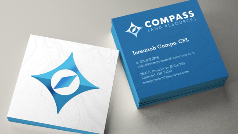 Blue elegant company business card example