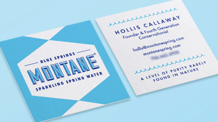 Blue water themed business card