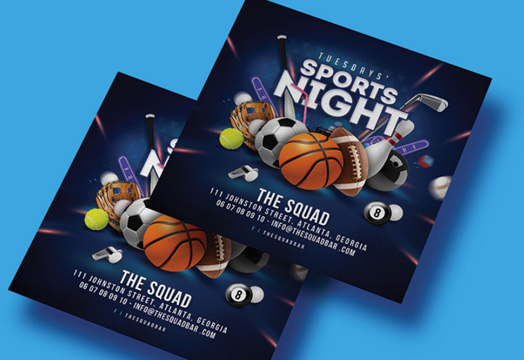 cool sports night flyer design