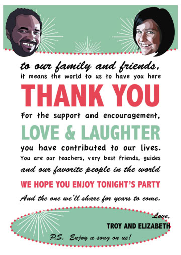 creative funny thank you card design with avatar