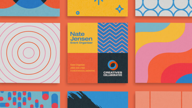 Geometry shapes square business card