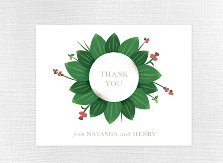 good floral thank you card example
