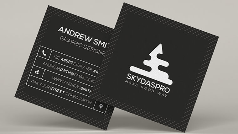 Great example of square business card black and white