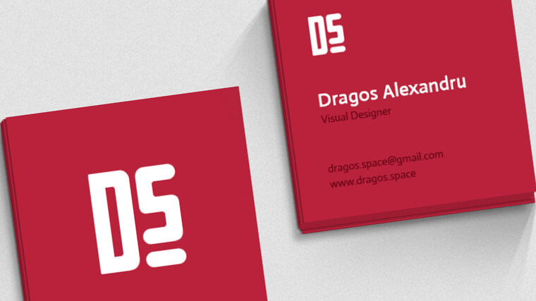 Great mockup of business card with square shape