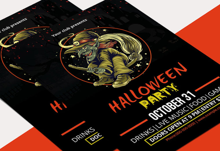 halloween party flyer design example