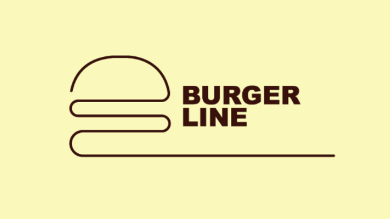 Linear burger restaurant logo design