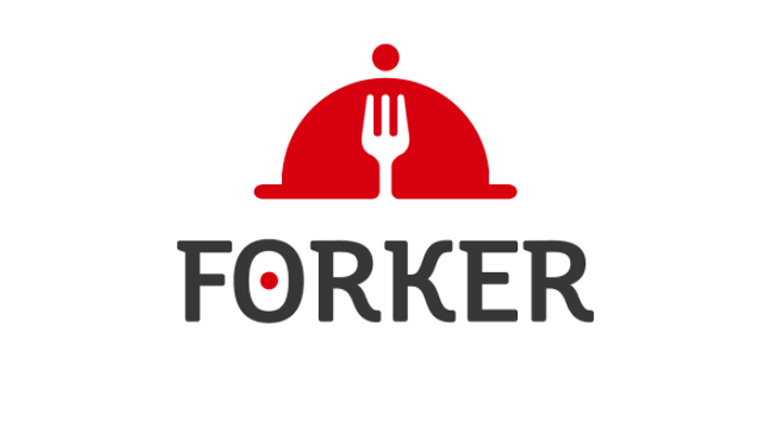 Minimalist clean logo design with a fork