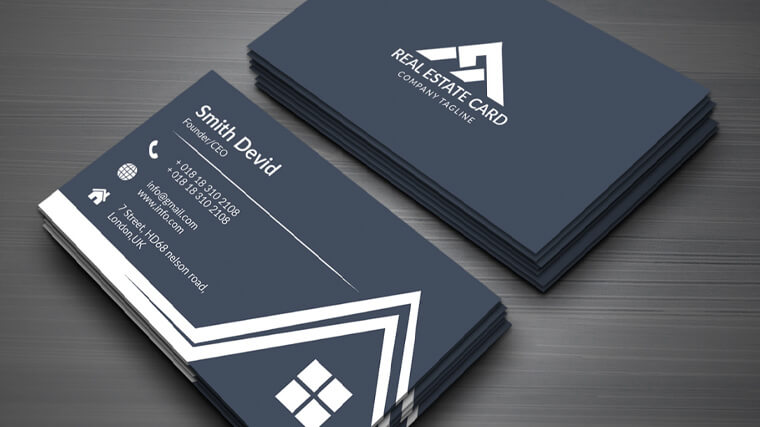 modern business card for real estate company