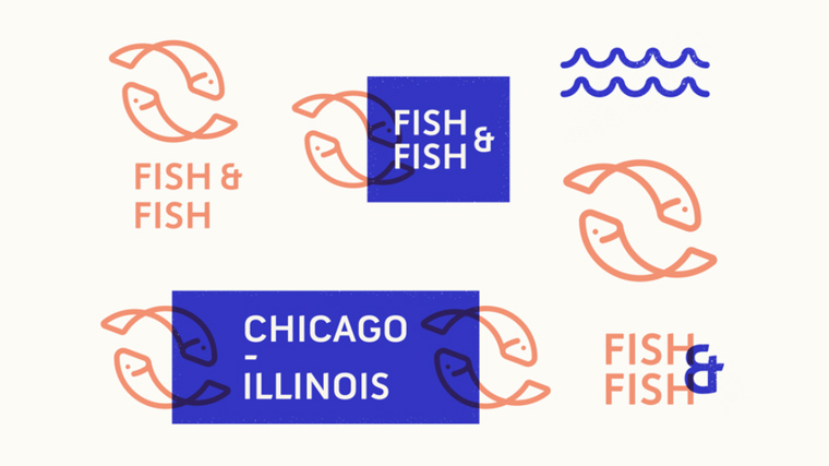 Modern minimalist fish restaurant logo