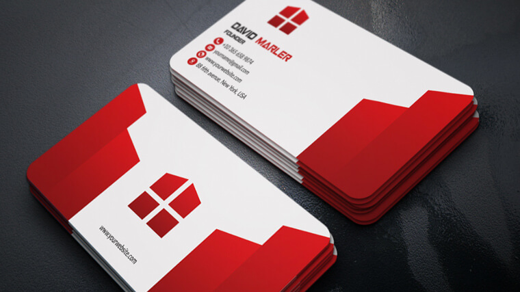 Red real estate brand card design