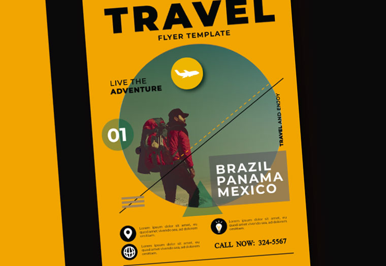 retro style flyer for traveling