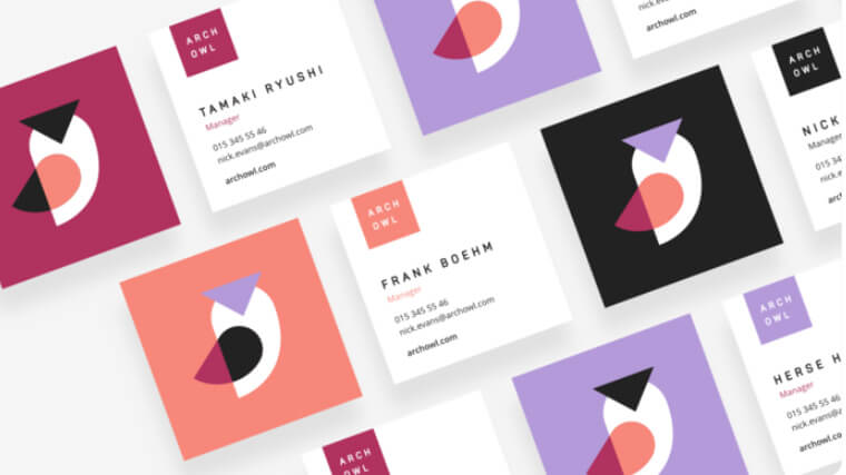 Simple geometry business card with square shape