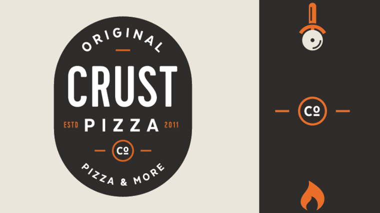 Stylish pizza restaurant logo design