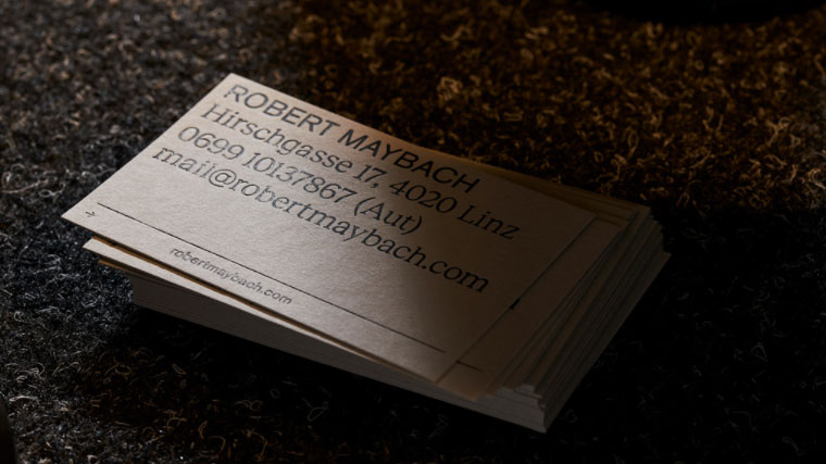typography business card for photo services