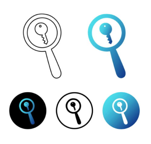 Abstract Search Keyword Icon Illustration Free Vector