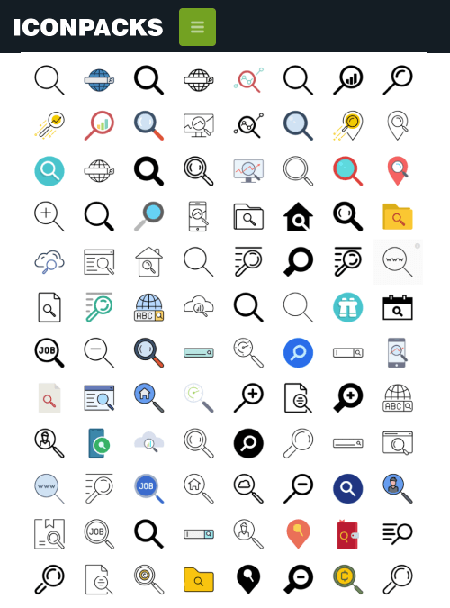 Iconpacks Free Search Icons