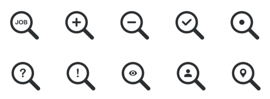 Search icon set Free Vector