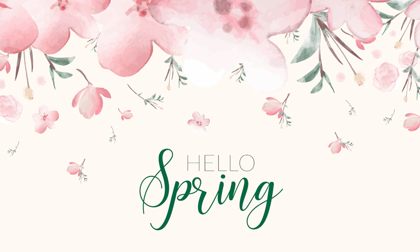 Cute free spring background with flowers