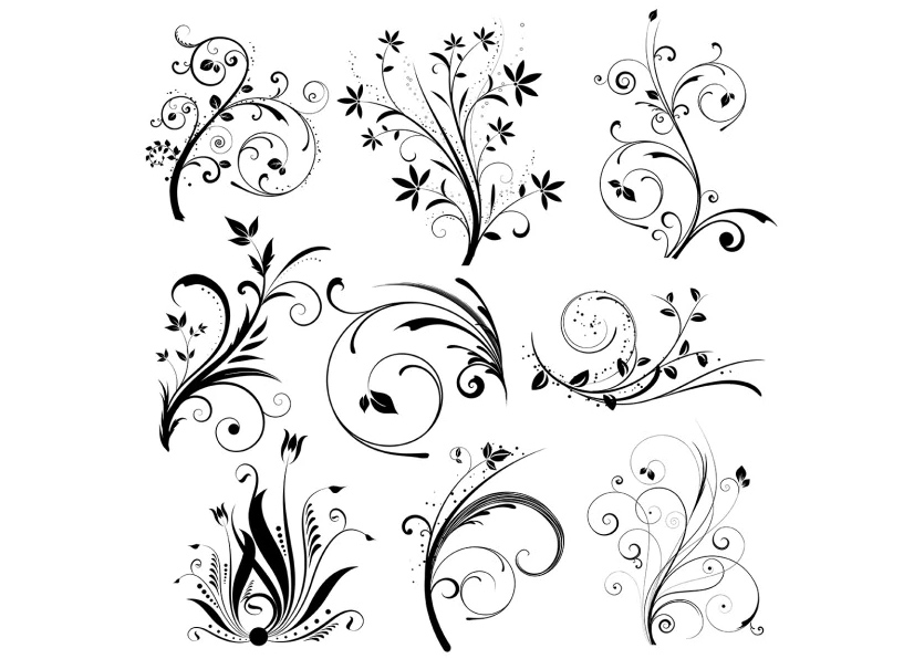 Different free vector floral designs