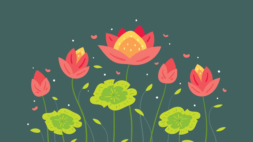 Free flat simple flowers background