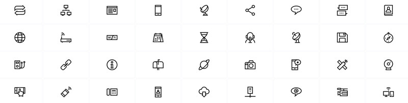 Free icon set with modern icons