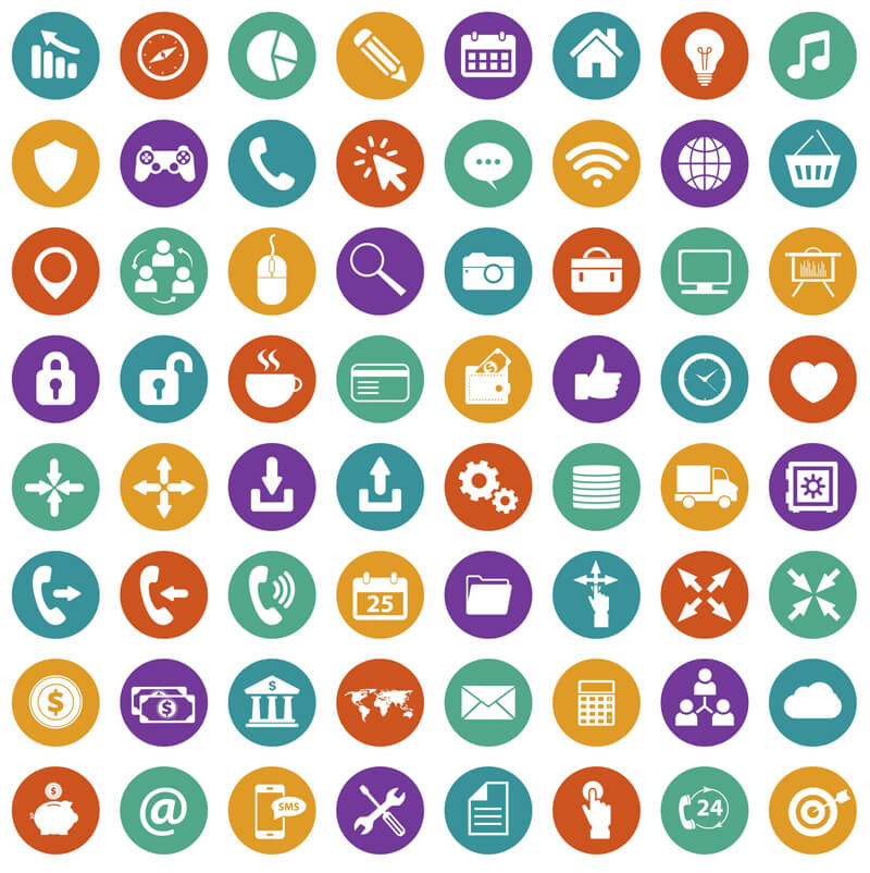 Free set of color circle icons