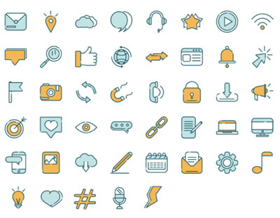 Free set of icons in flat style