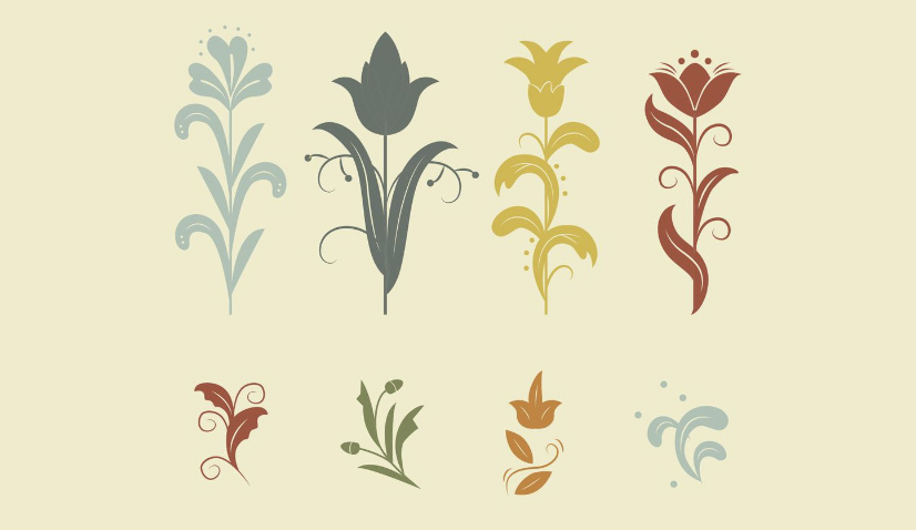 Free silhouettes of flowers in vector format