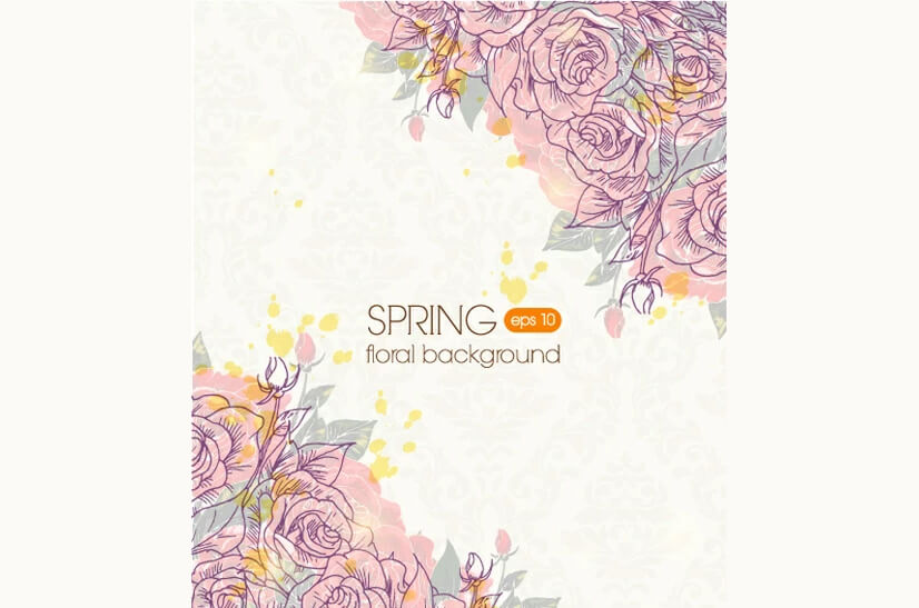 Free spring flowers illustration background