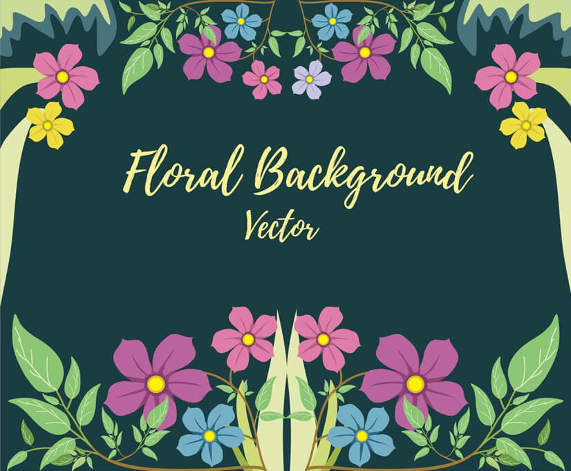 Modern vector background with flower illustrations