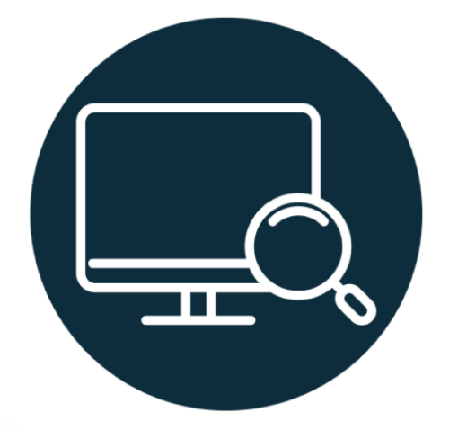 search icon computer screen magnifier block and line icon Free Vector