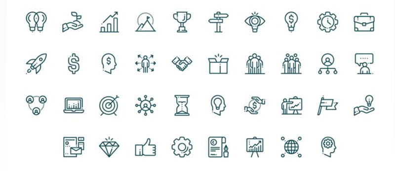 Vector linear style icons set