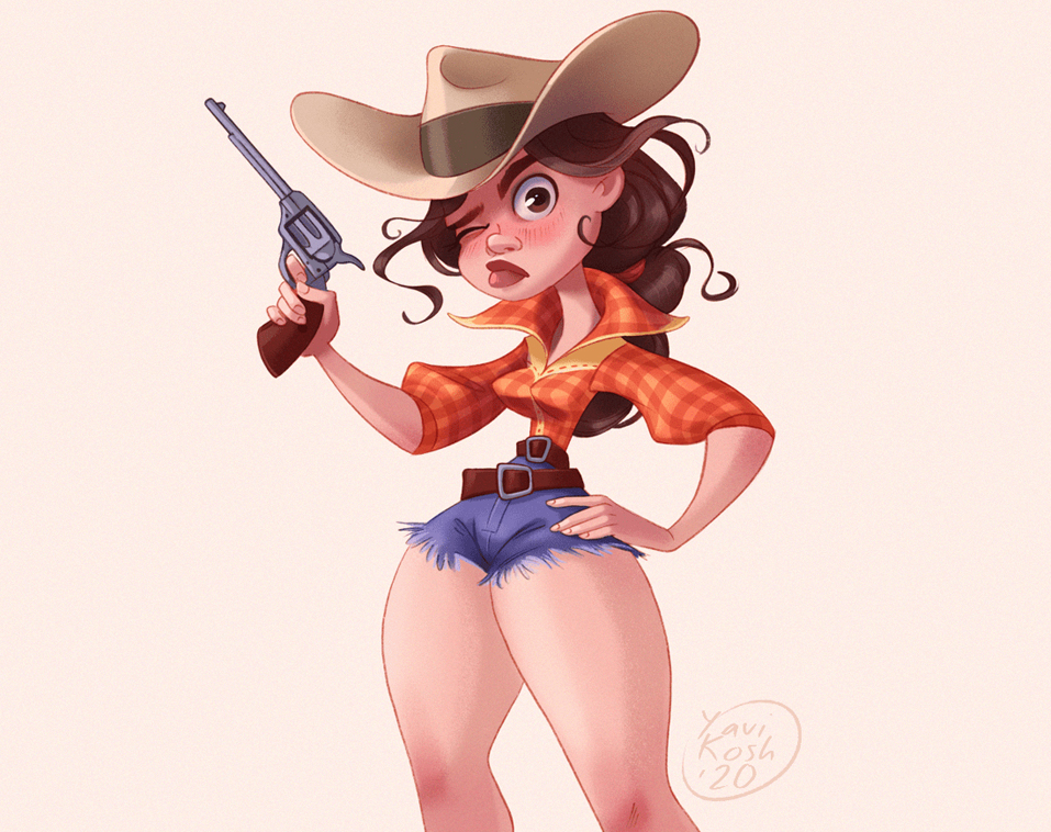 Really Good Character Design - Cute Cowboy Girl Character