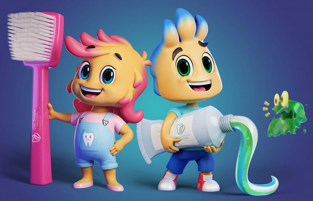 Really Good Character Design - Two Creative Characters with Toothpaste